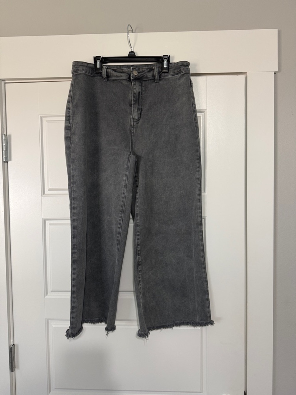 Zenana Outfitters High-Rise Washed Charcoal Wide-Leg Jeans